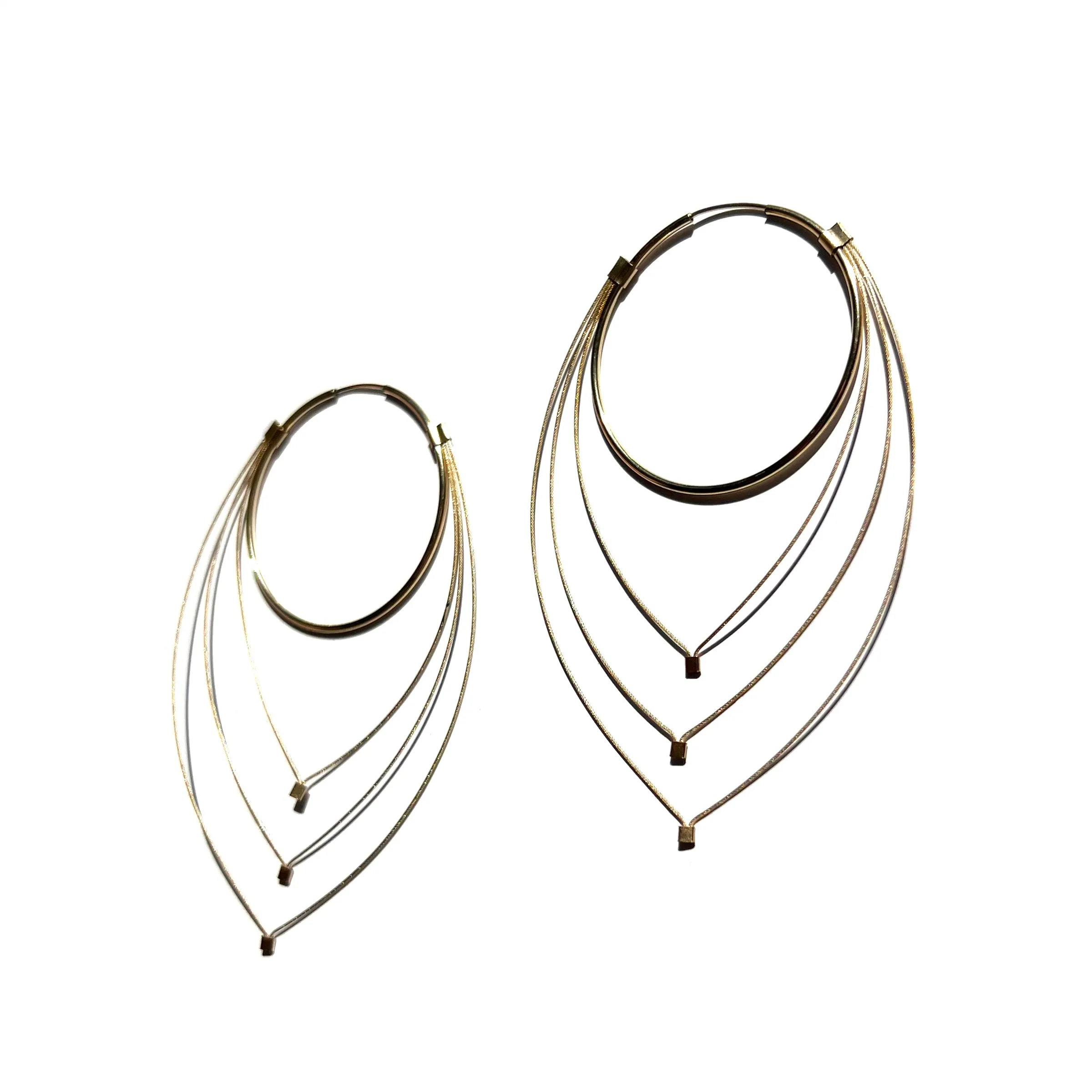 Feather Teardrop Hoops (Large)