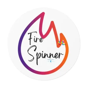 Fire Spinner Round Vinyl Stickers