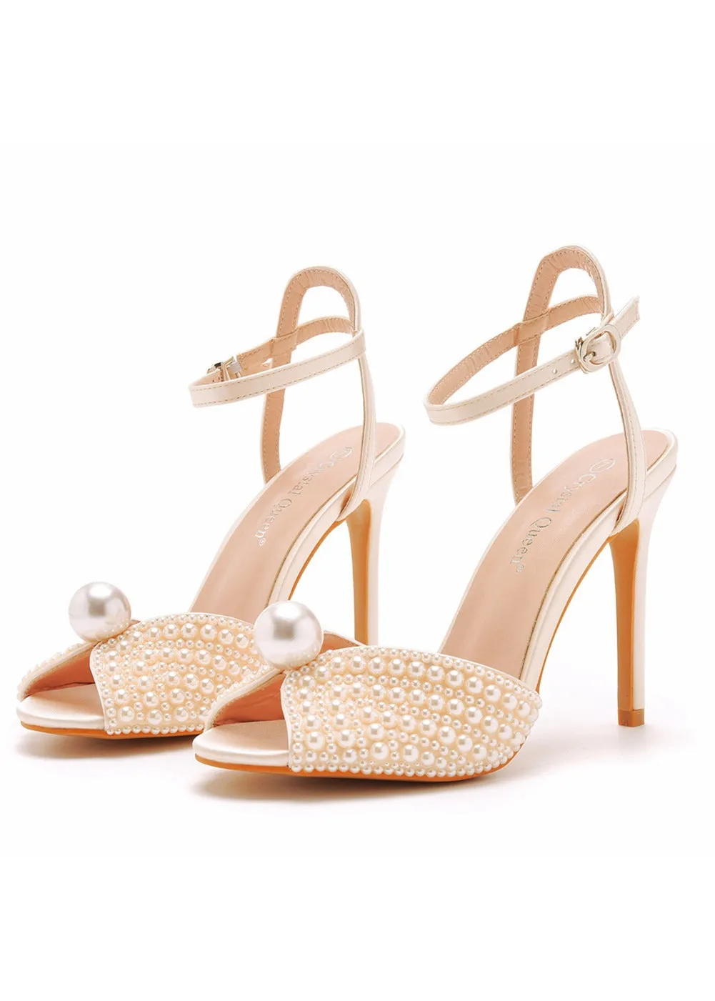 Fish Mouth Pearl High-heeled Sandals Wedding Shoes