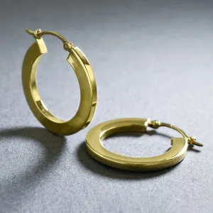 Flat Gold Hoops