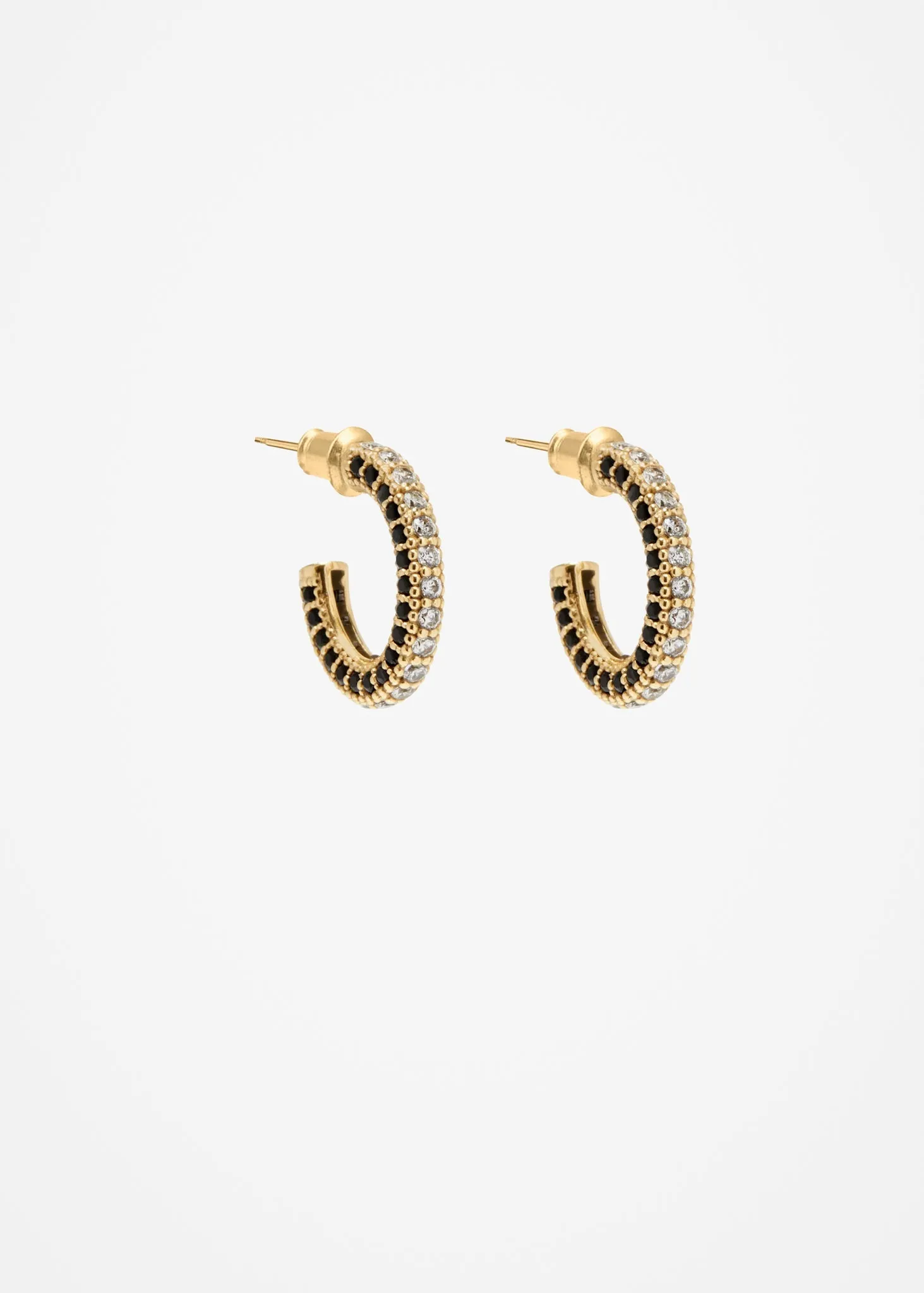 Folded Hoop Earring Maxi | Black and White