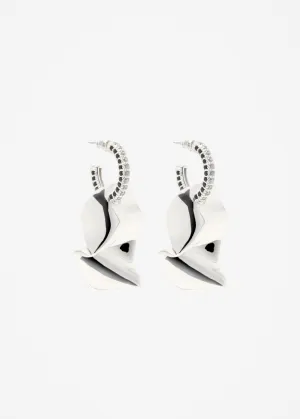 Folded Hoop Earring Maxi | Black and White