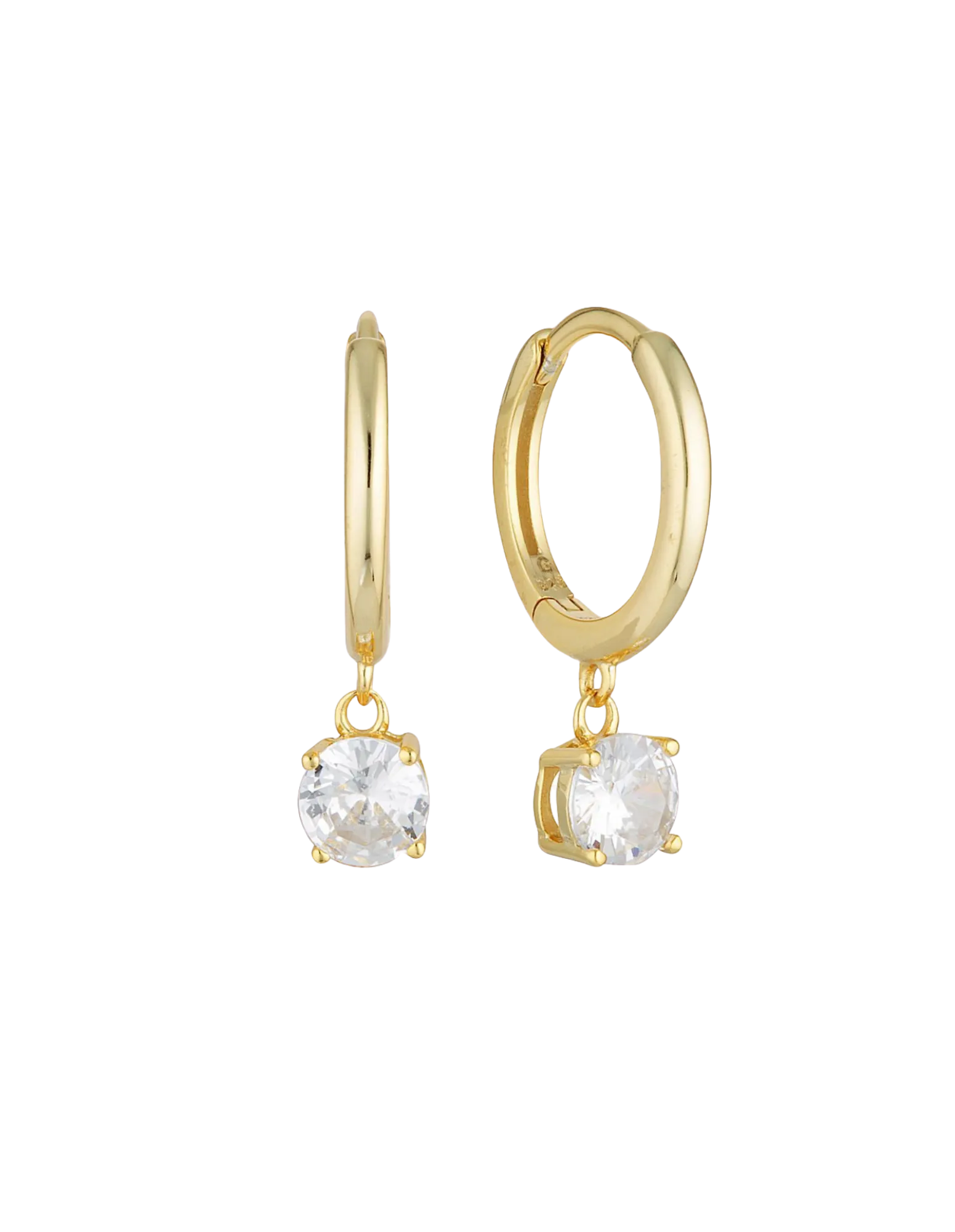 Georgini Bria Hoop Earrings w/ CZ - Gold