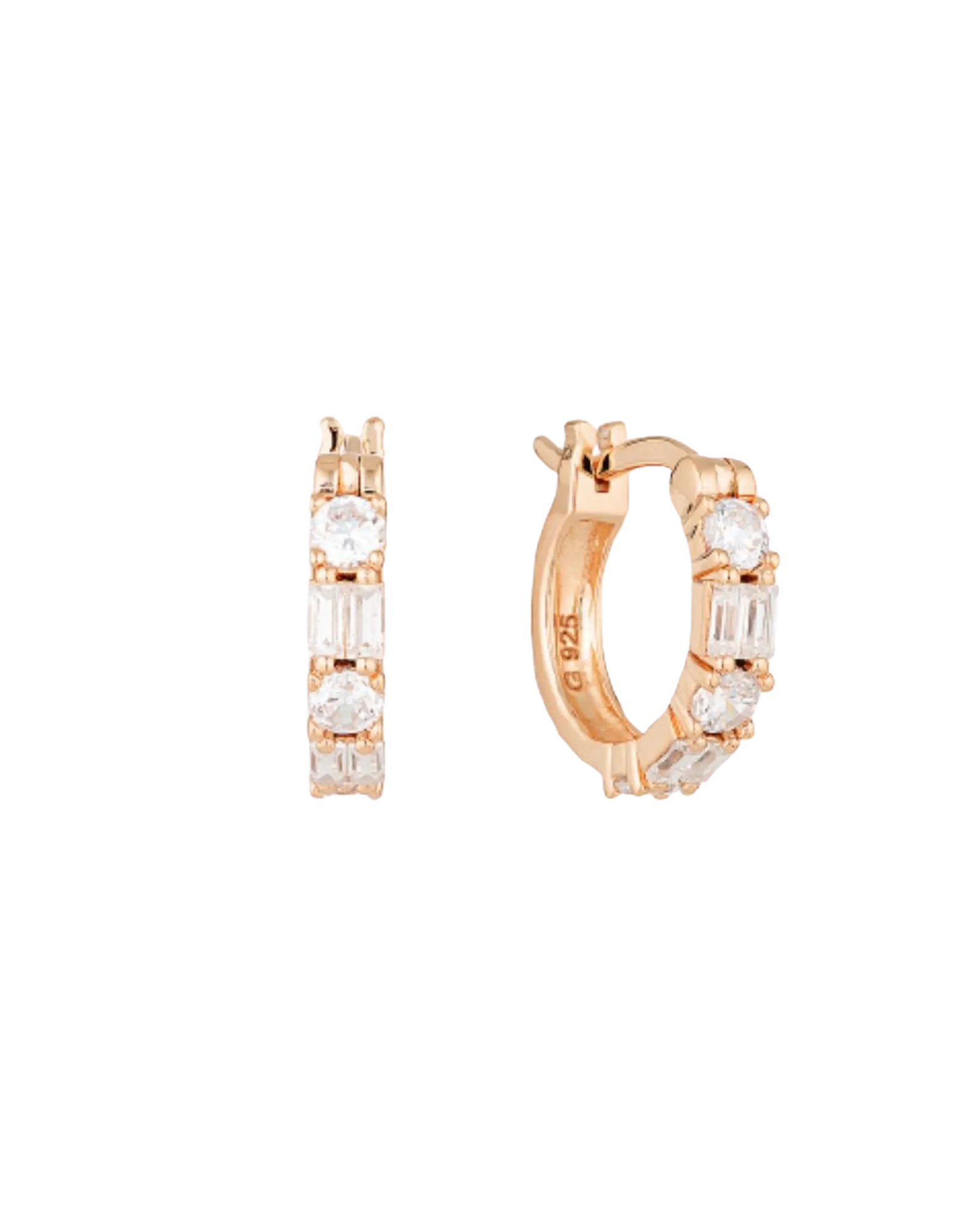 Georgini Irina Small Hoop Earrings w/ CZ - Rose Gold