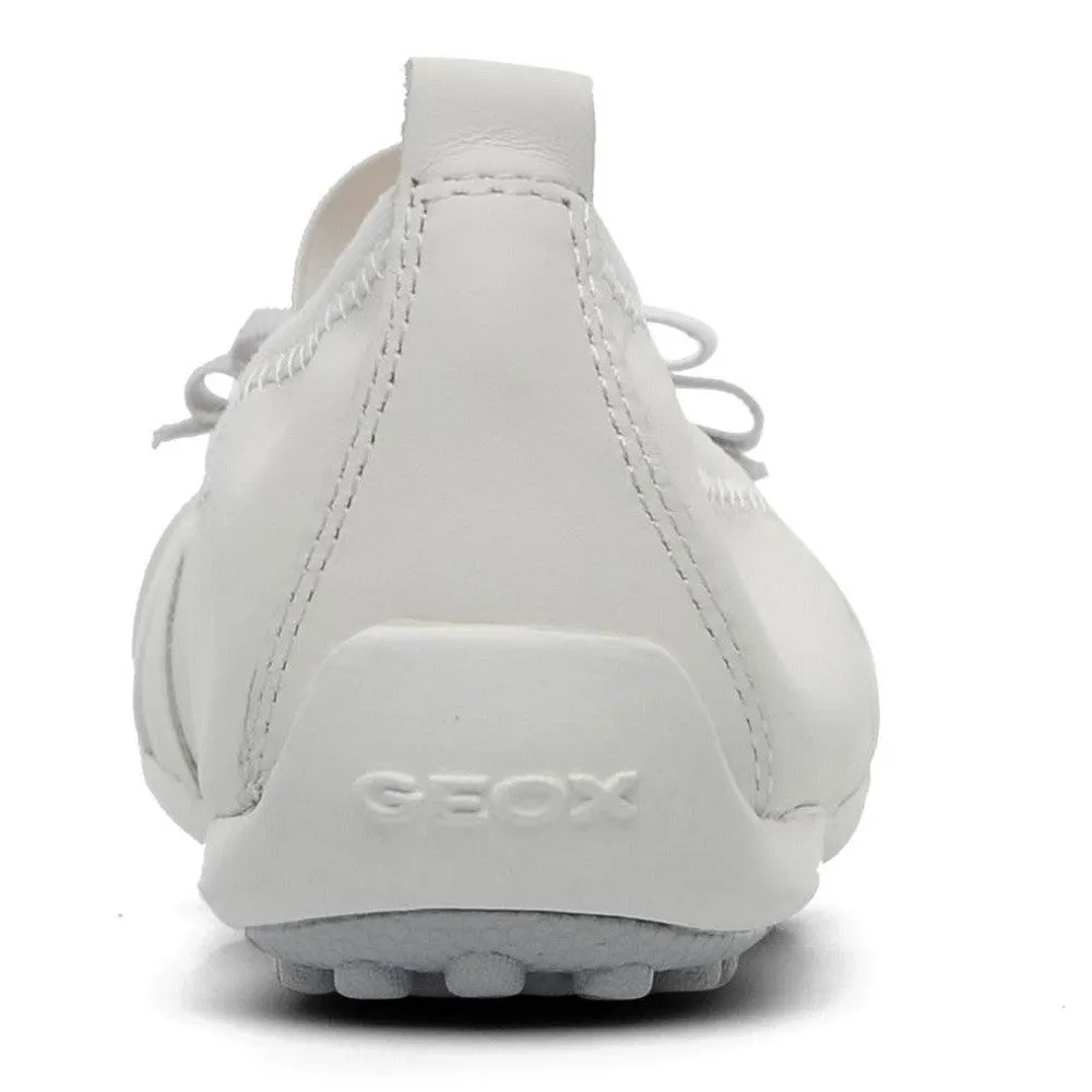 Geox J Piuma Ballerina White Strap Shoes