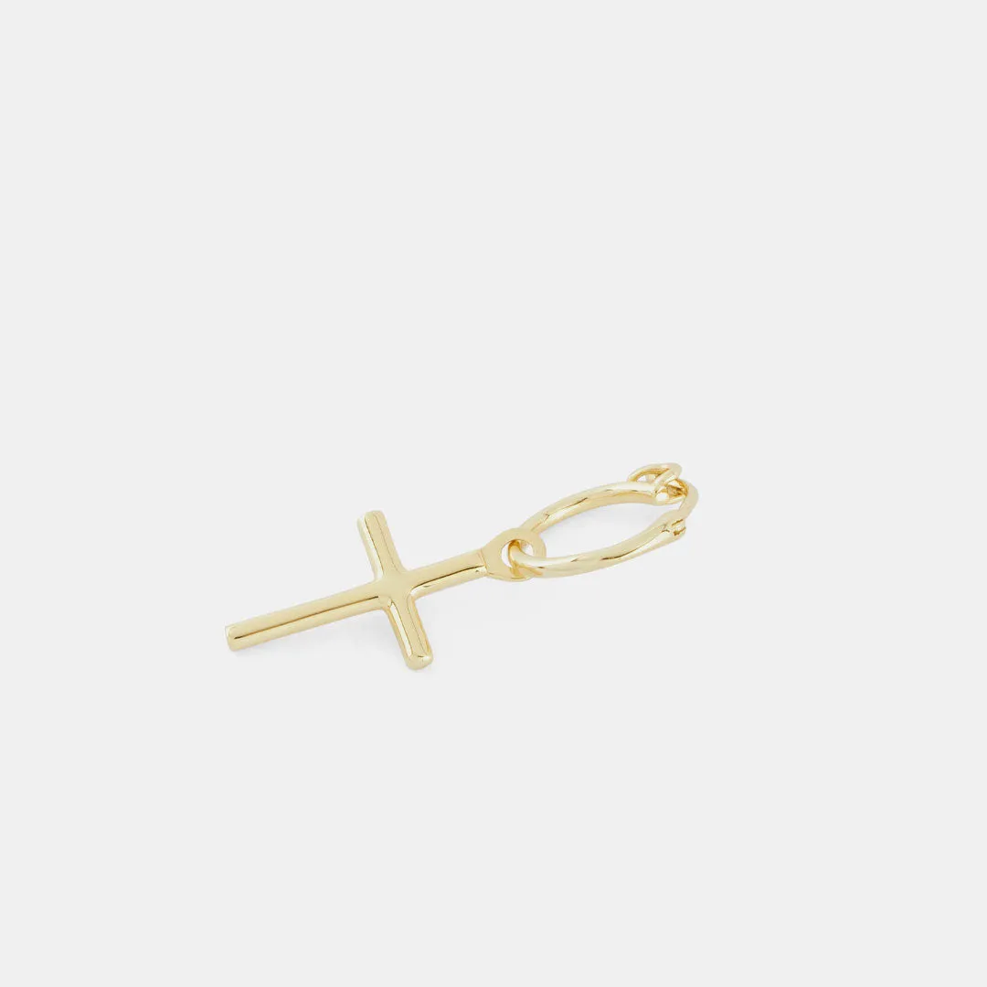 Gold Cross Earring