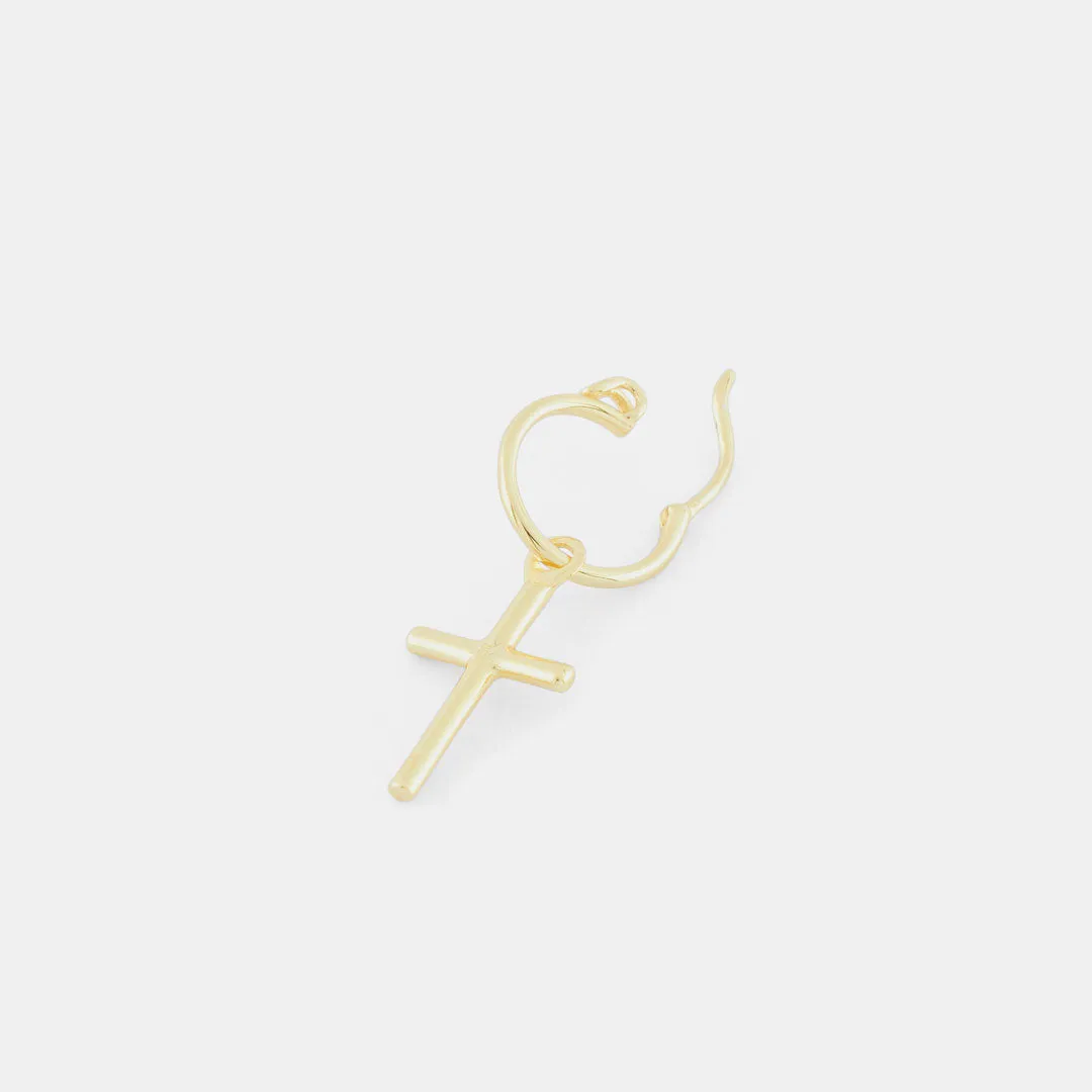 Gold Cross Earring