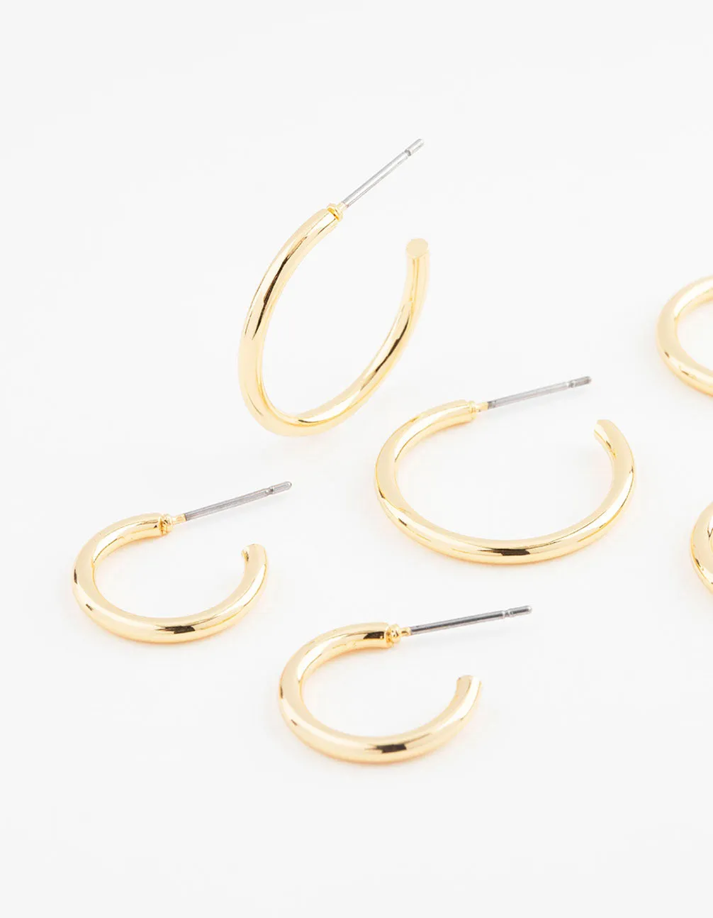 Gold Plated Thin Hoop Earring 3-Pack