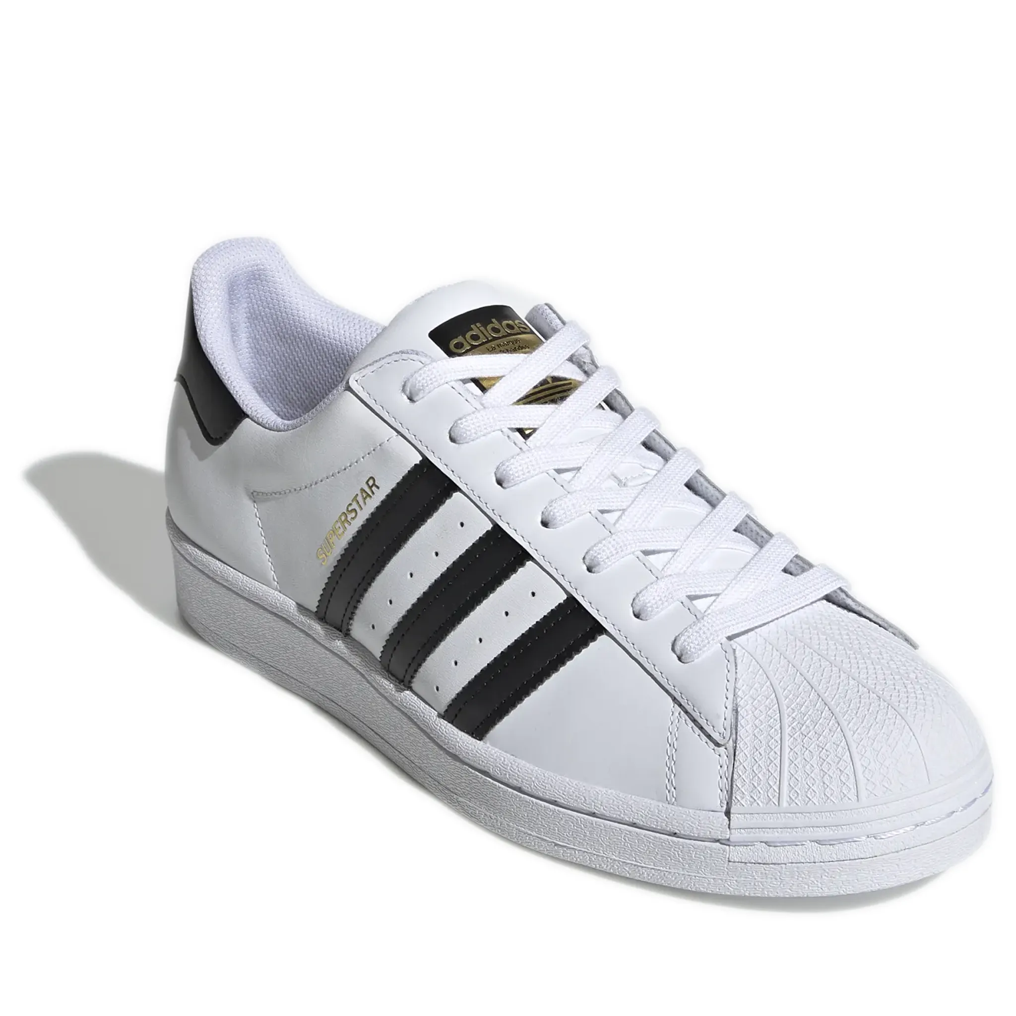 Grade School Adidas Superstar J Shoes - White/ Black