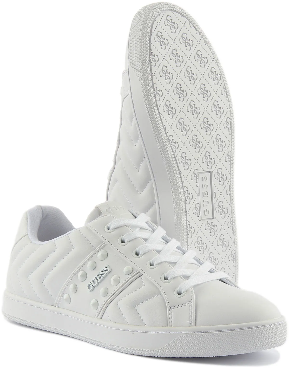 Guess Raula Stud In White For Women