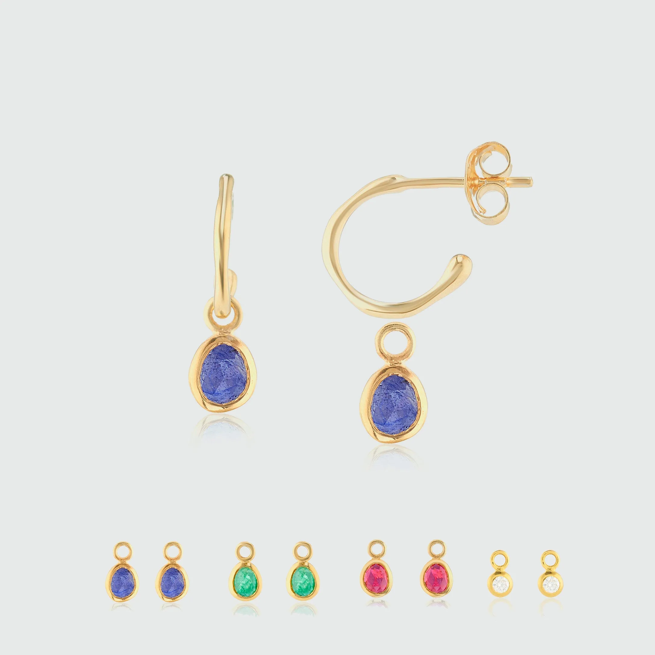 Hampton Gold Vermeil Interchangeable Gemstone Earrings