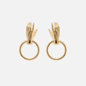 Hand Hoop Earring in Gold