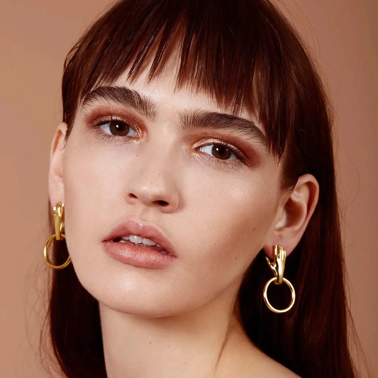 Hand Hoop Earring in Gold