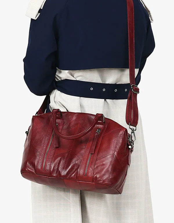 Handbag Shoulder Stitching Leather Bag