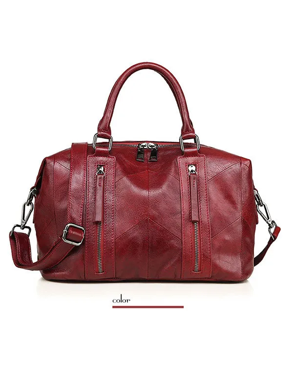 Handbag Shoulder Stitching Leather Bag