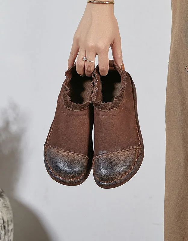 Handmade Retro Soft Leather Flat Shoes