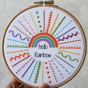 Hello Rainbow Embroidery Kit