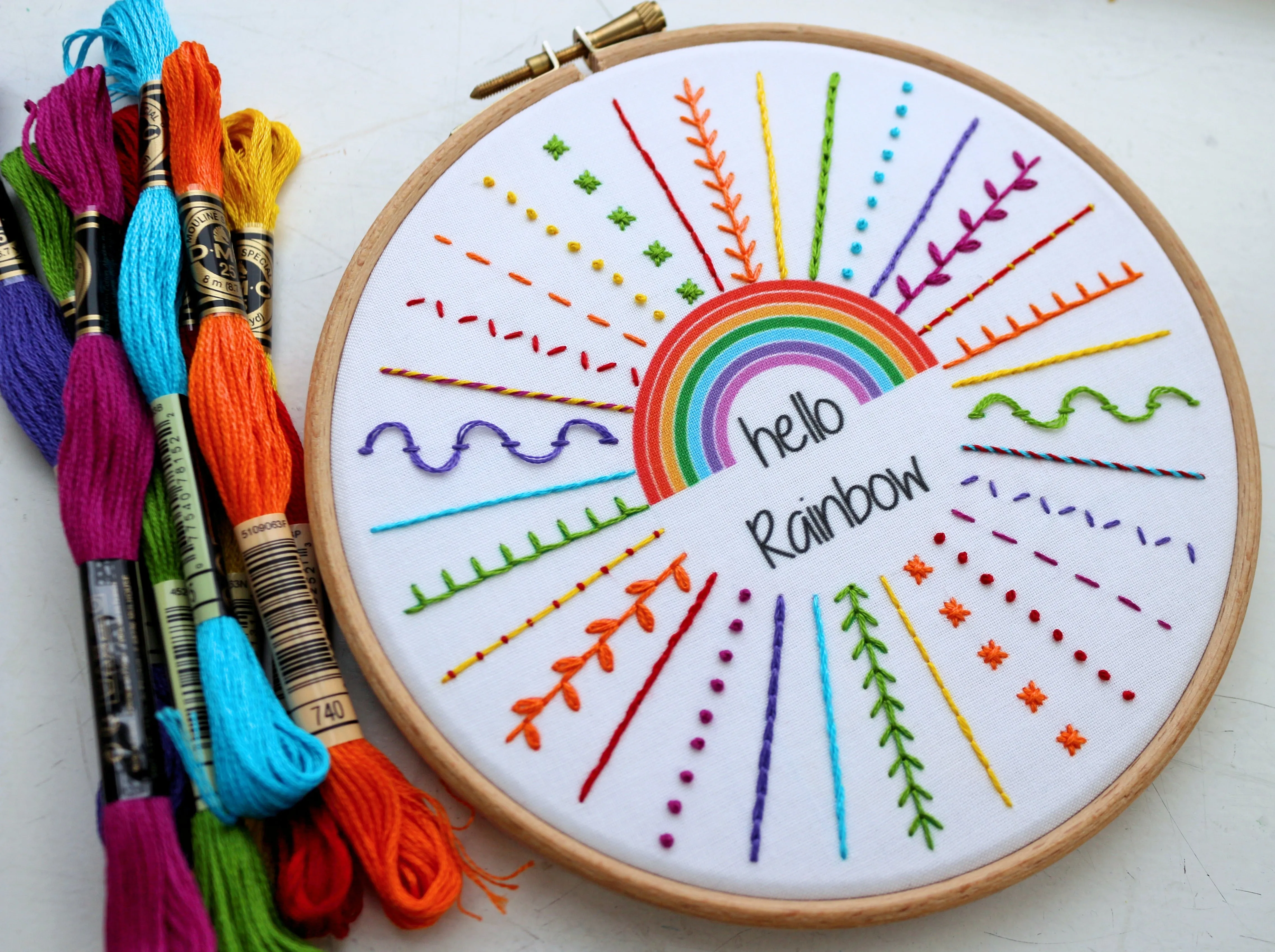 Hello Rainbow Embroidery Kit