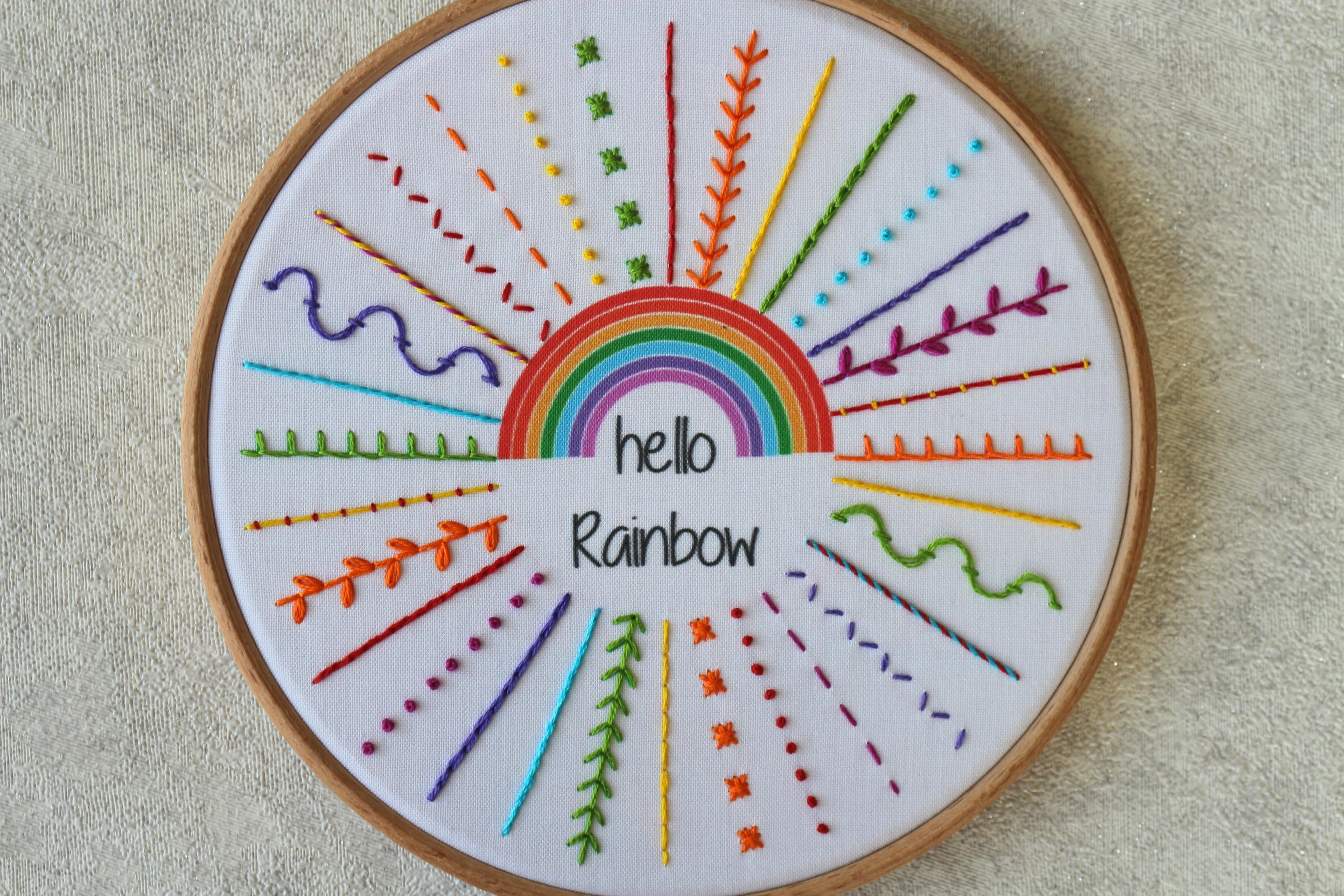 Hello Rainbow Embroidery Kit