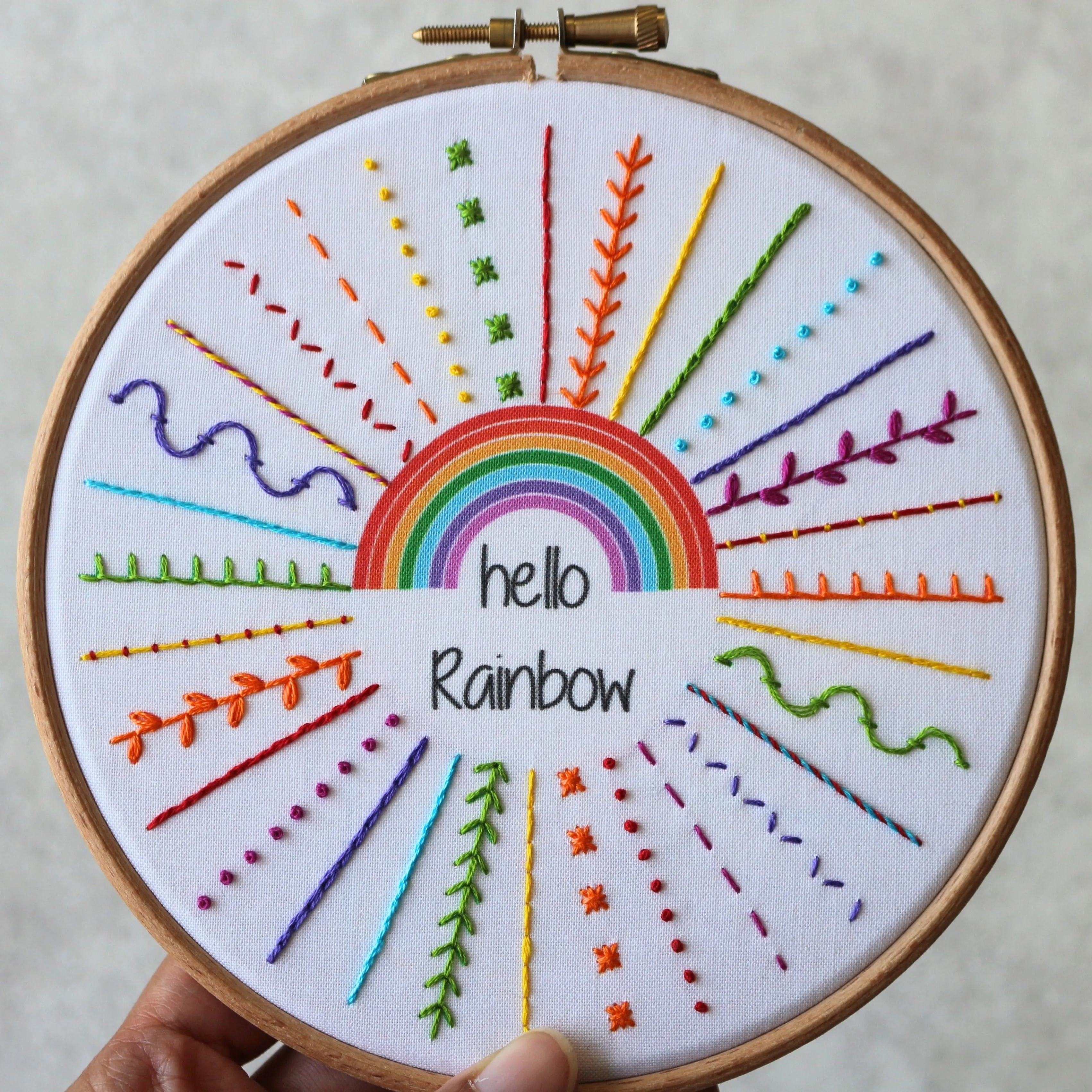 Hello Rainbow Embroidery Kit