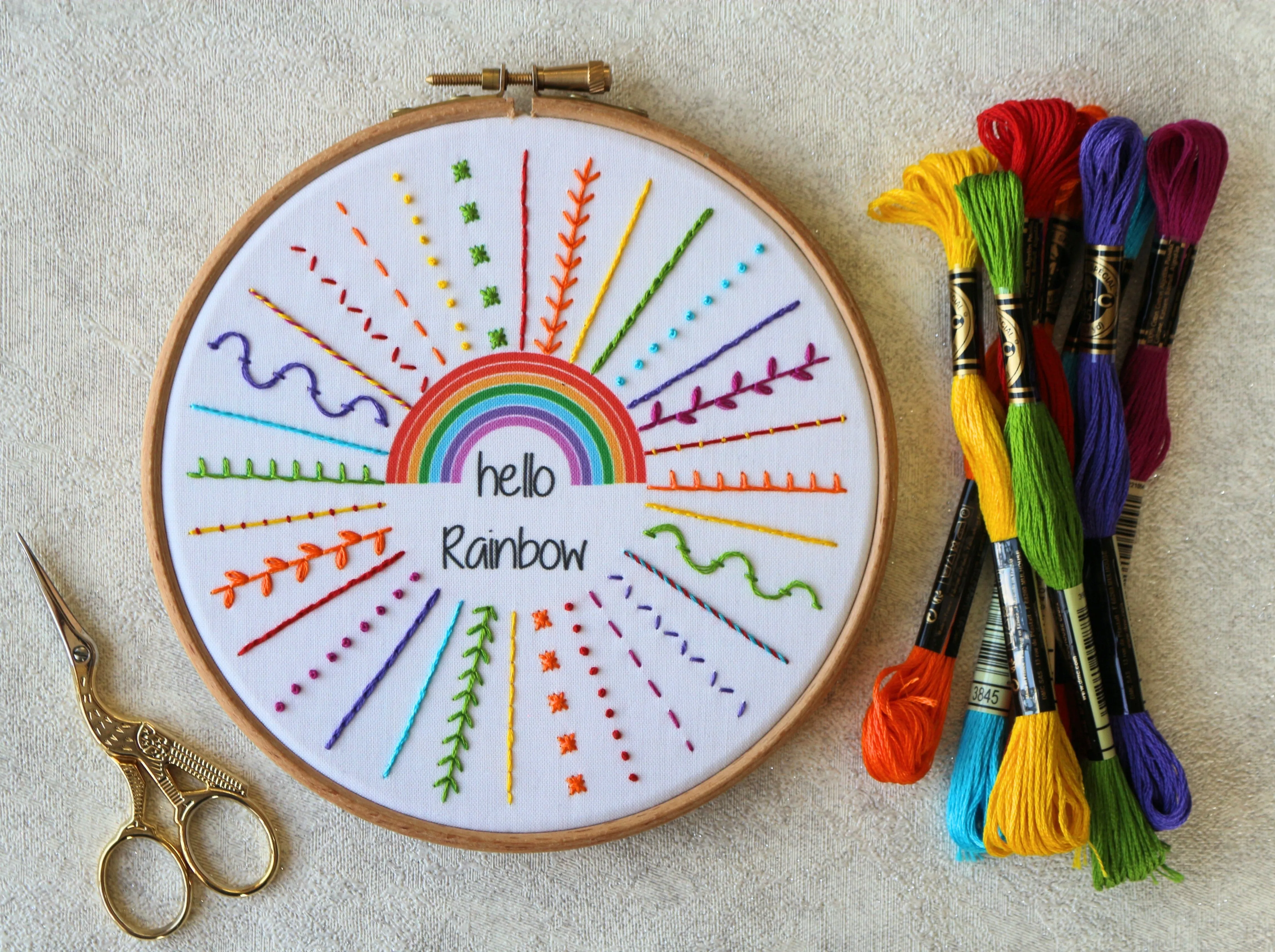 Hello Rainbow Embroidery Kit