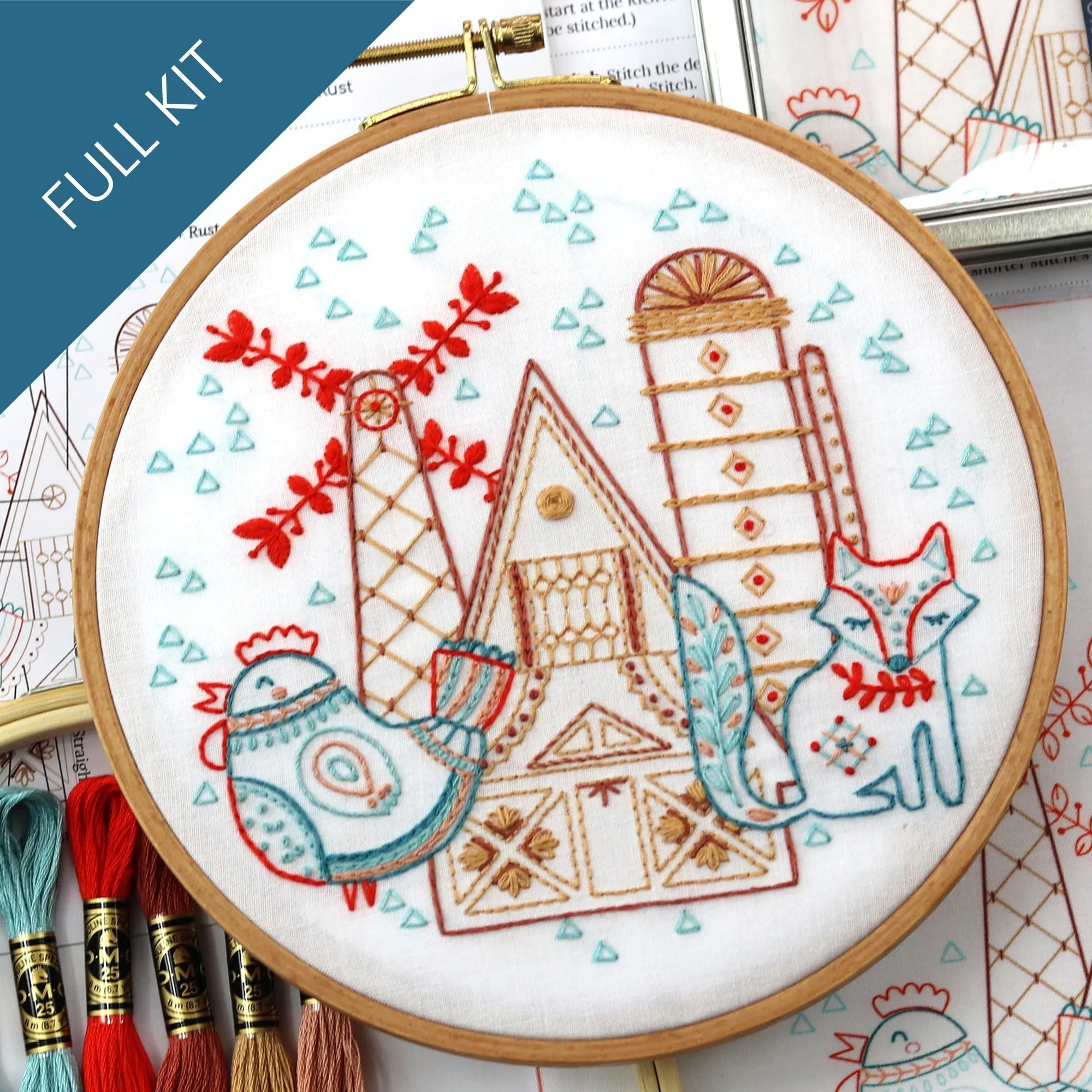 Hen & Fox Embroidery Kit