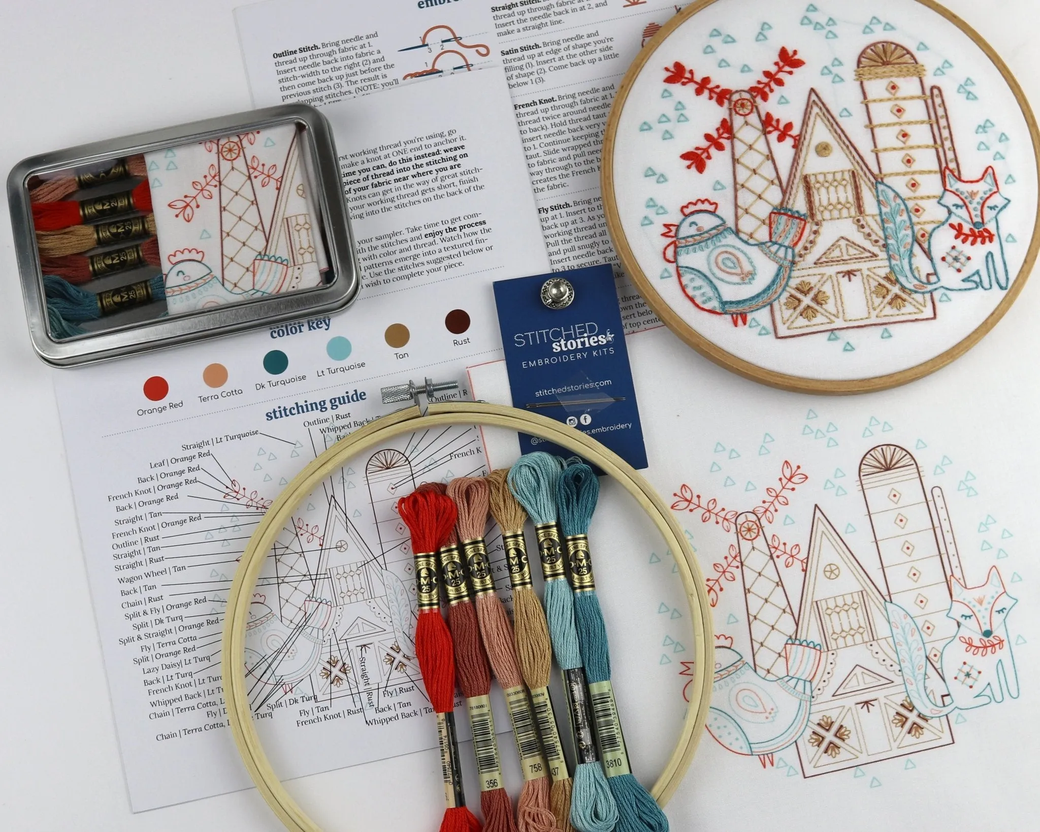 Hen & Fox Embroidery Kit