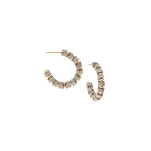 herringbone bead hoop earring