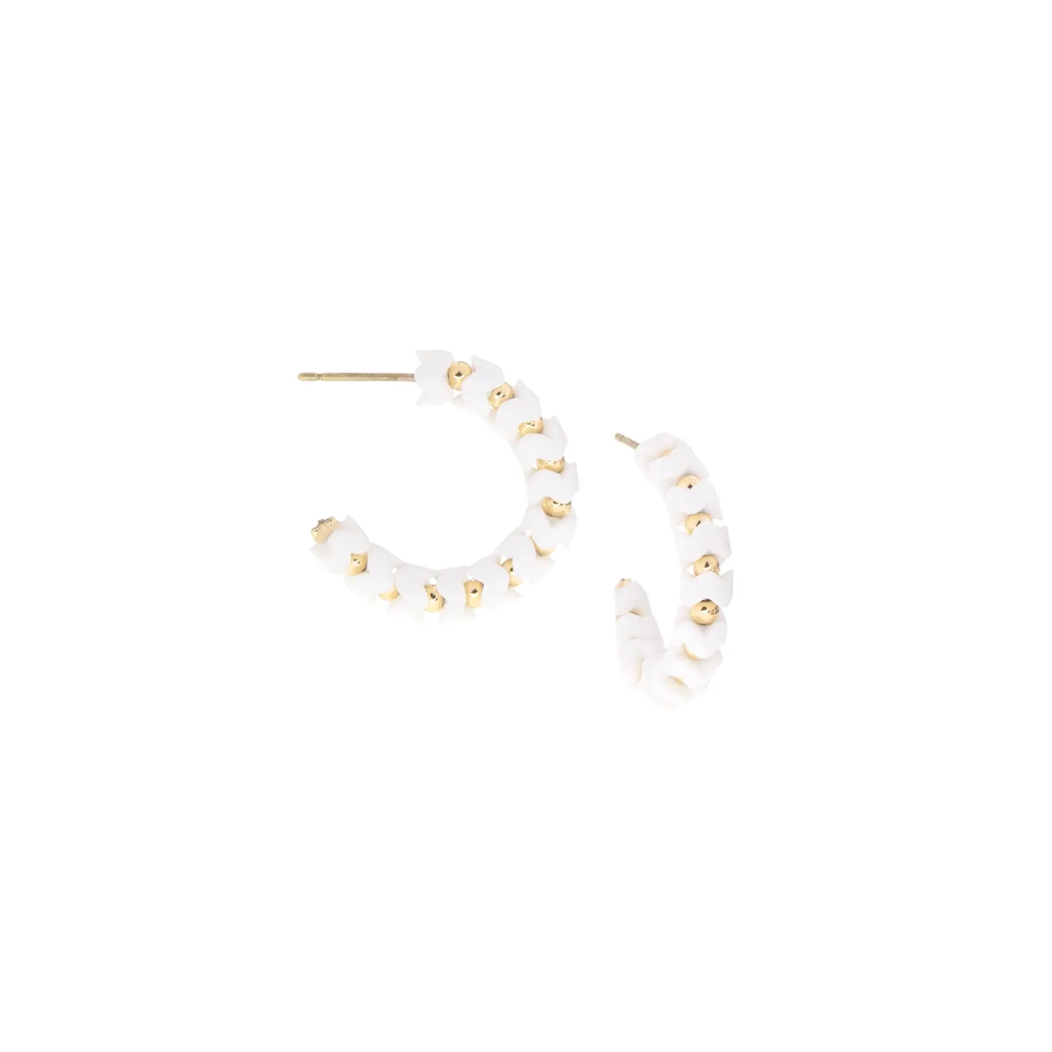 herringbone bead hoop earring