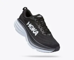 Hoka Bondi 8 Black White WIDE Men's