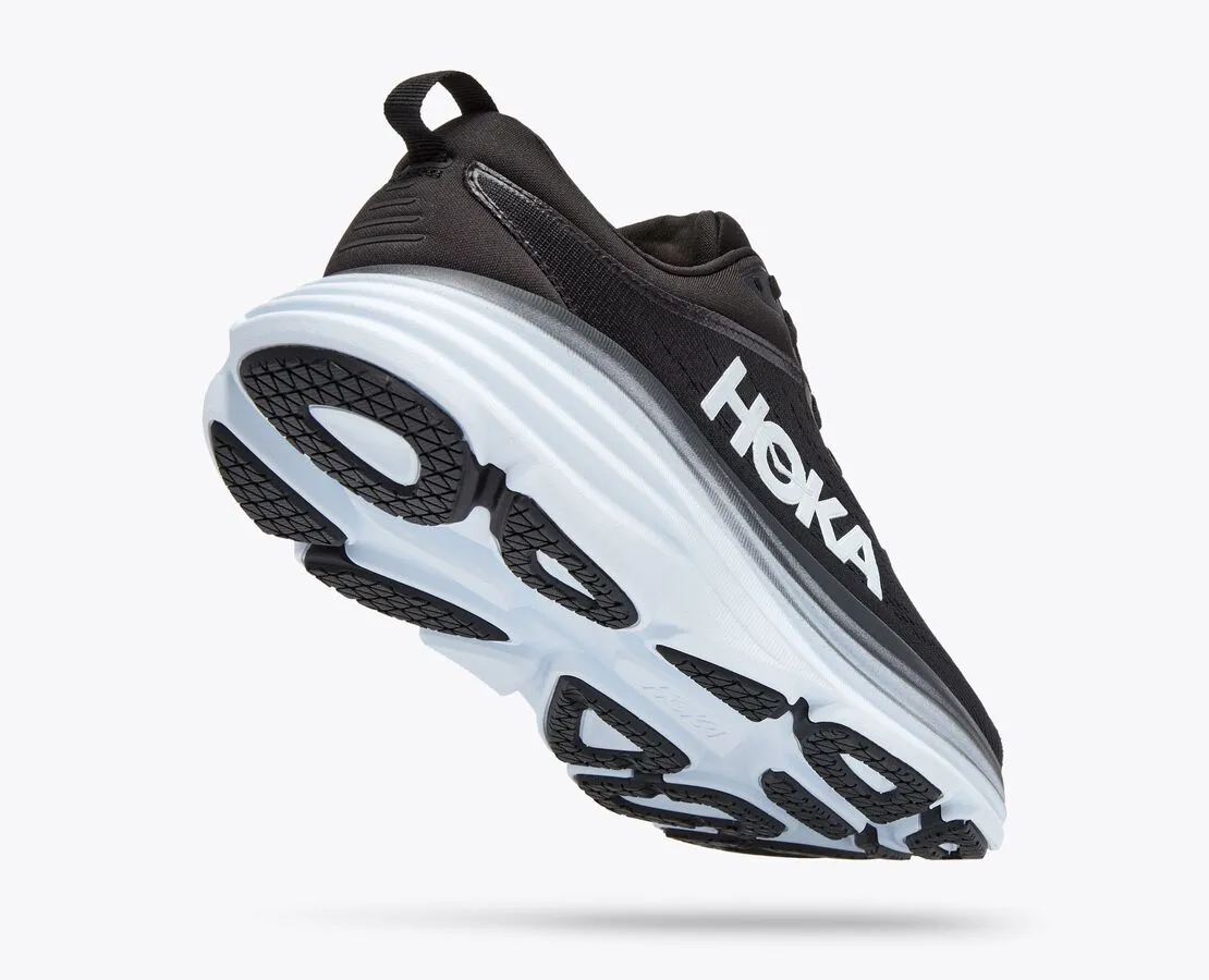 Hoka Bondi 8 Black White WIDE Women's