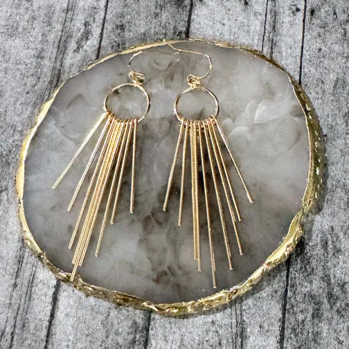 Hoop & Fringe Earrings (GOLD OR SILVER)