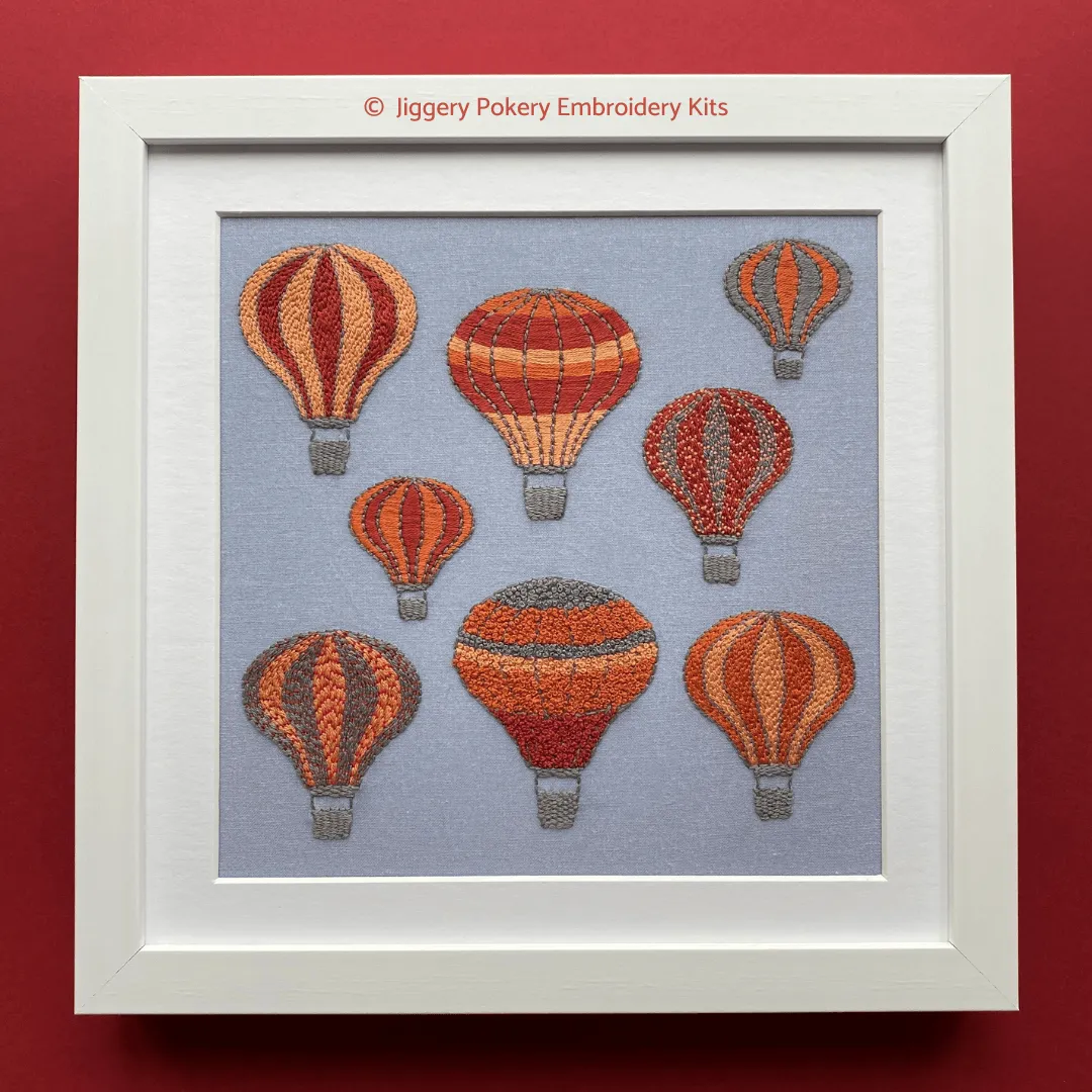 Hot air balloons embroidery pattern