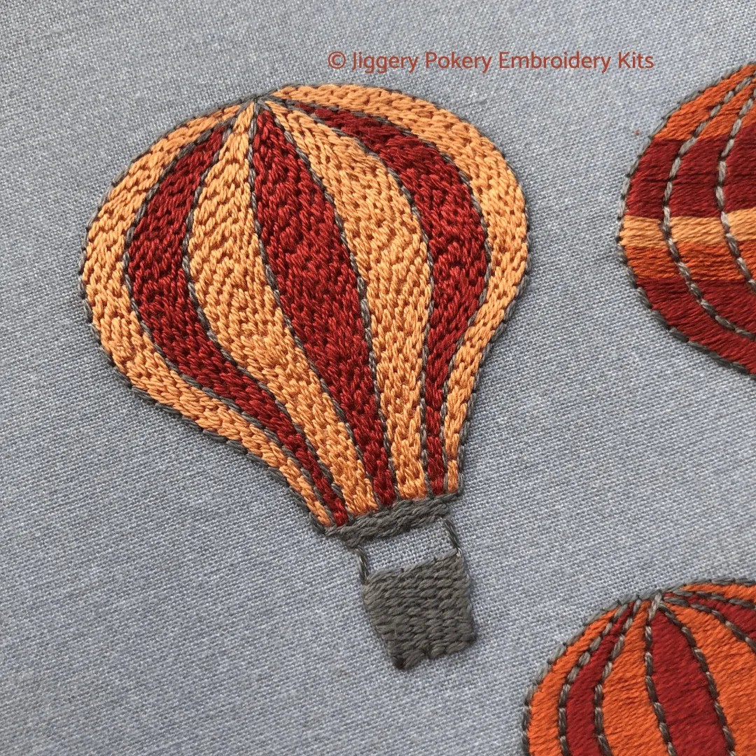 Hot air balloons embroidery pattern