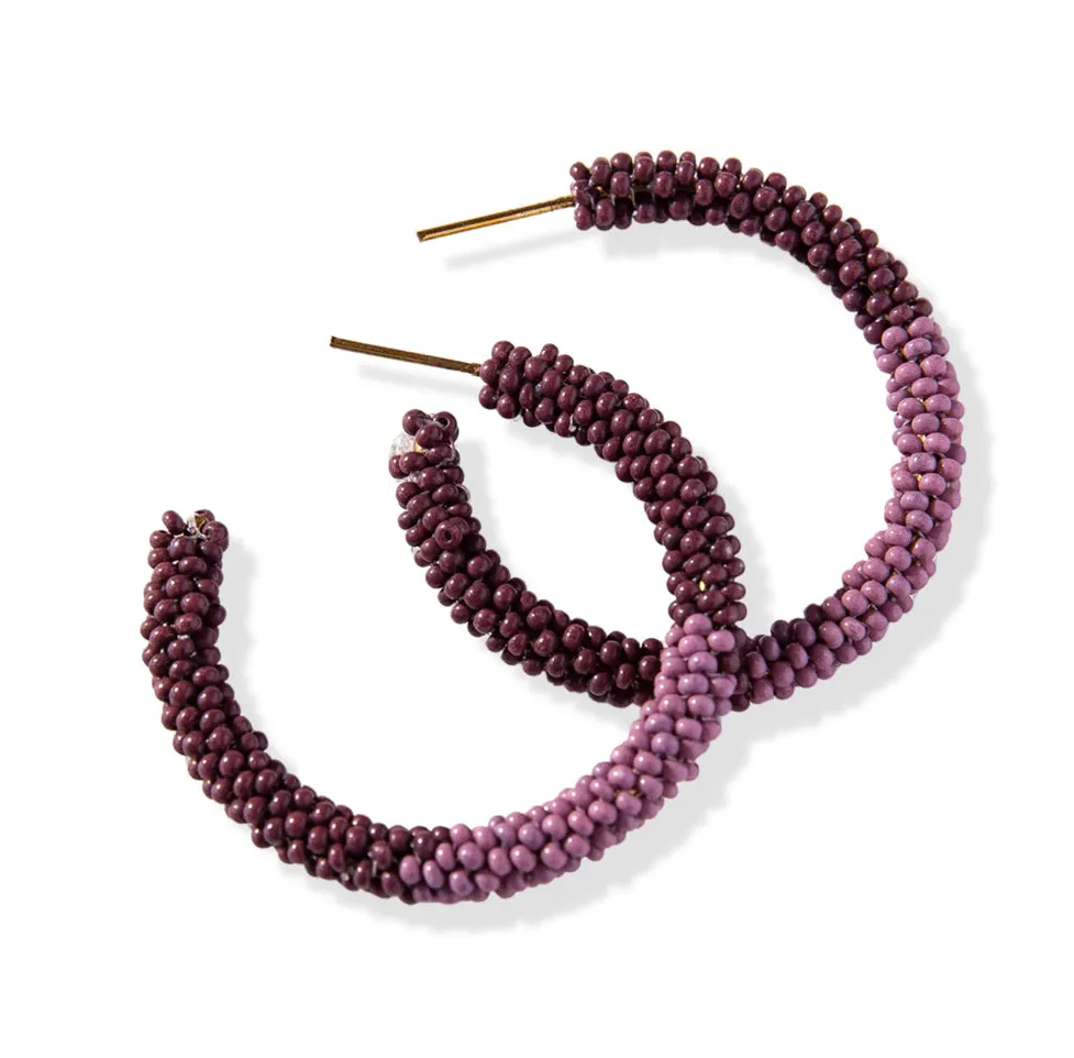 Ink   Alloy Port Lilac Color Block Small Hoop Earrings