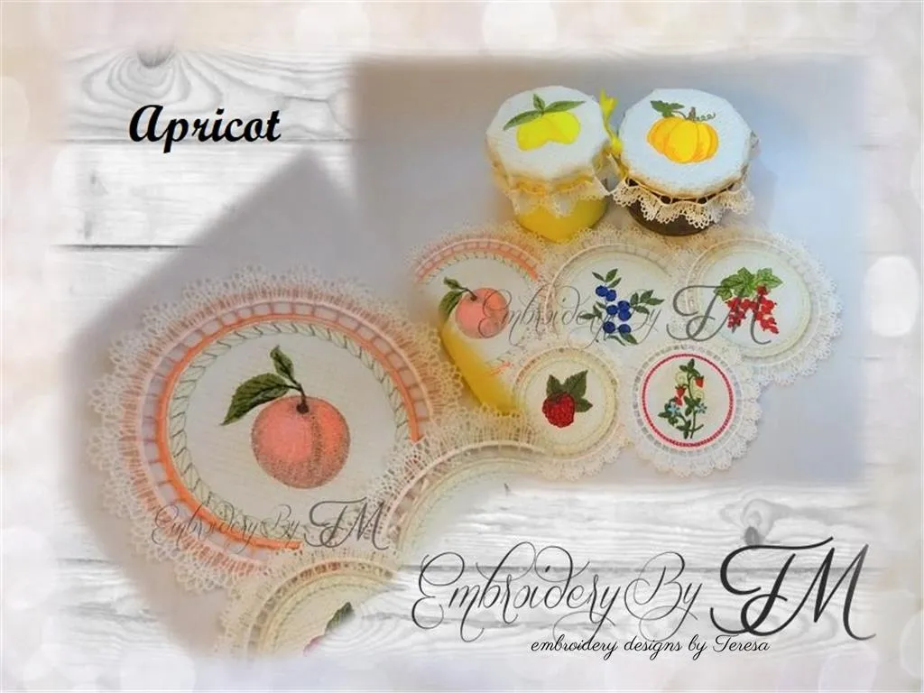 Jam jar covers or coaster - Apricot / 4 sizes