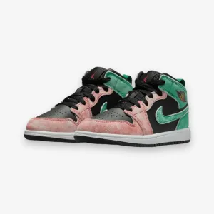 Jordan 1 Mid SE PS Black Pine Green Dune Red Pre School FN9762-003