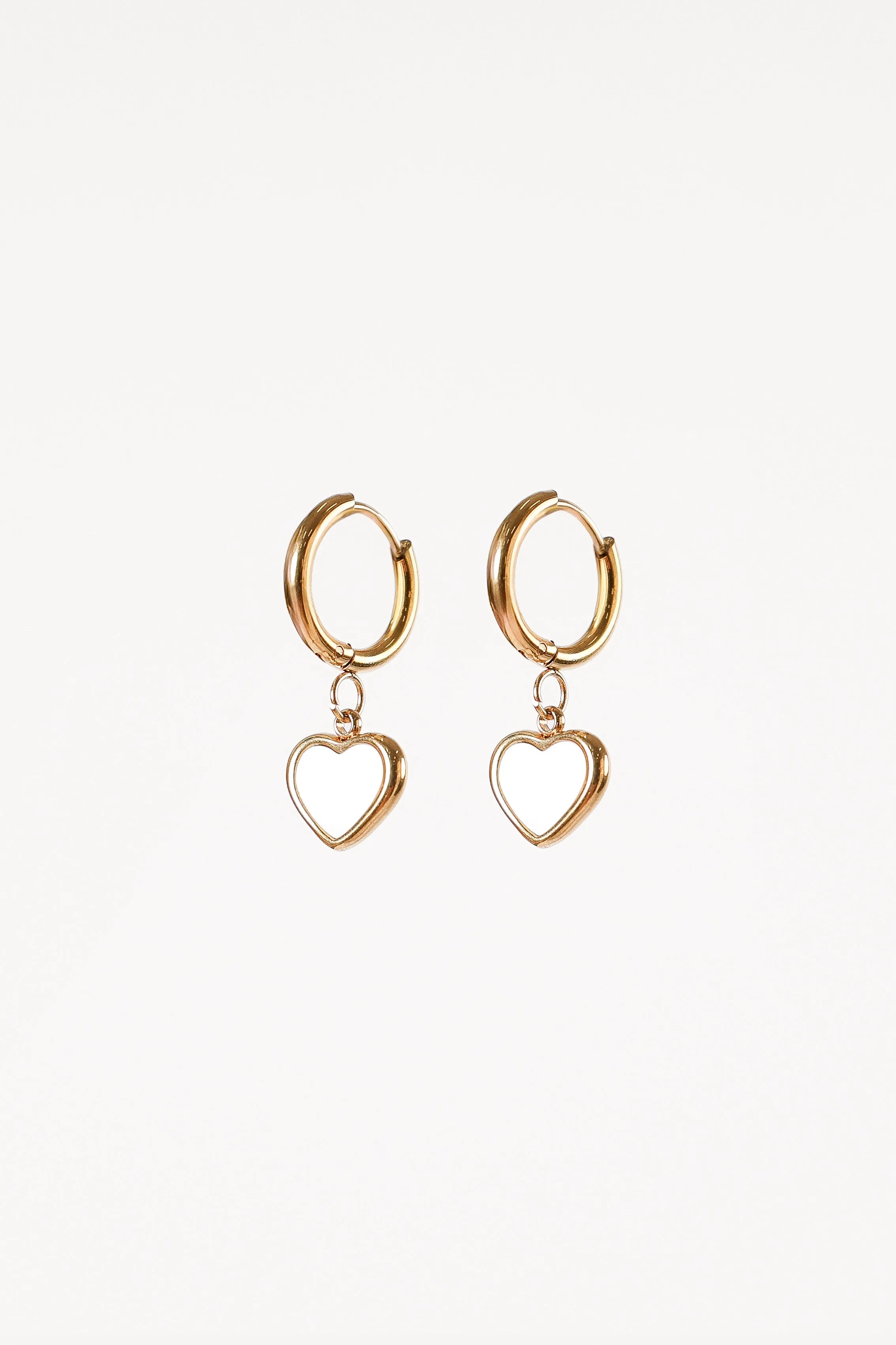 Joree Heart Hoop Earrings - Gold