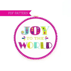 Joy To The World Embroidery PDF Pattern