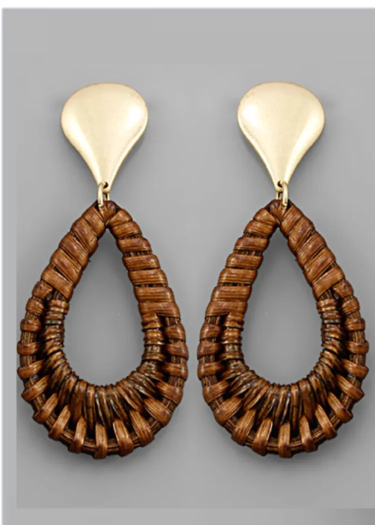 Juniper Rattan Teardrop Earrings