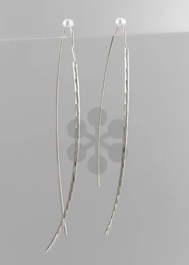 Leisle Curved Bar Earring-Silver