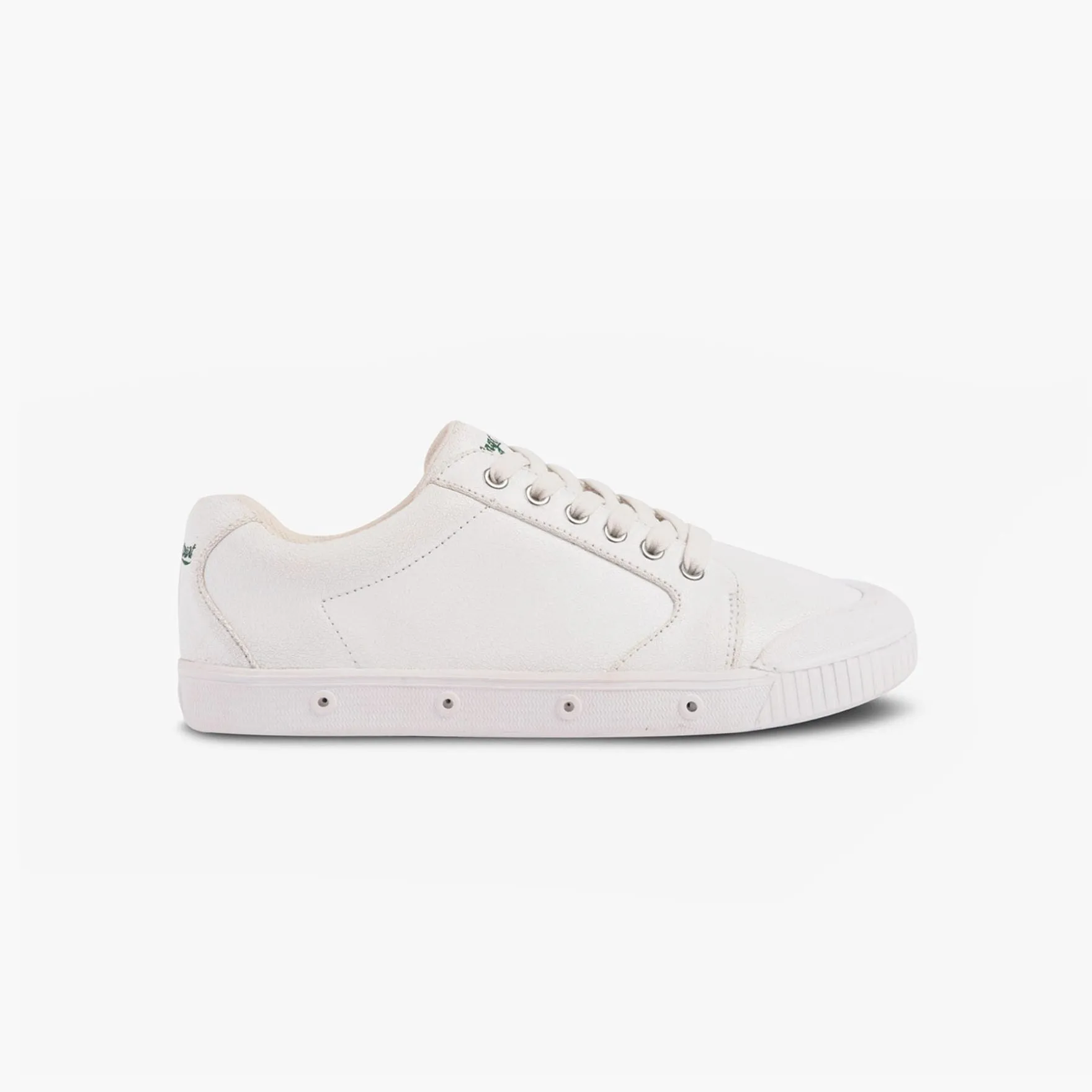 Low Top Crackled Leather in White