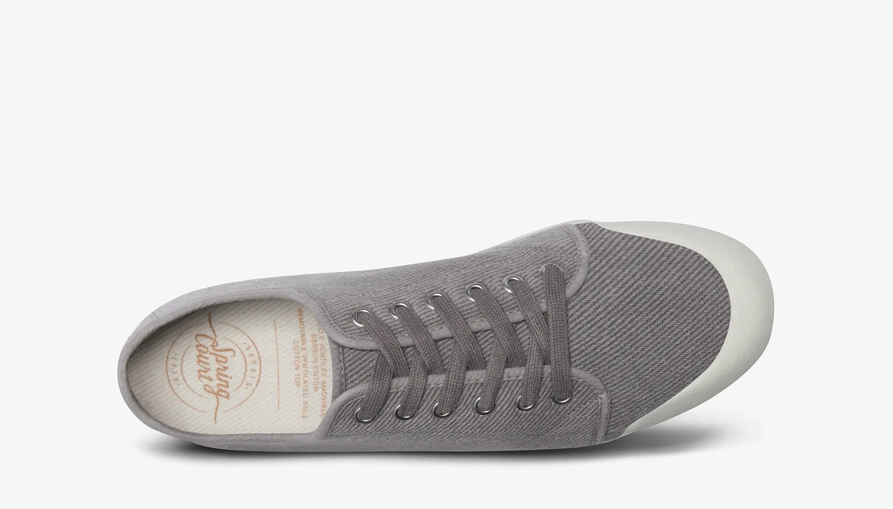 Low Top Washed Heavy Twill Trainers in Mastic Beige