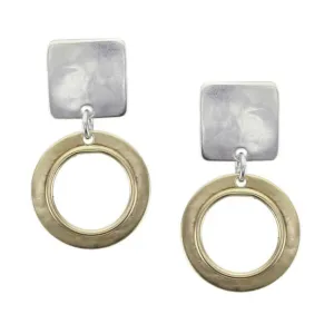 Marjorie Baer Silver Gold Garden Gate Hoop Post Earrings