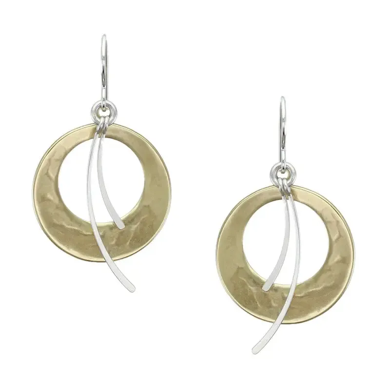 Marjorie Baer Silver Wisps Golden Hoop Earrings