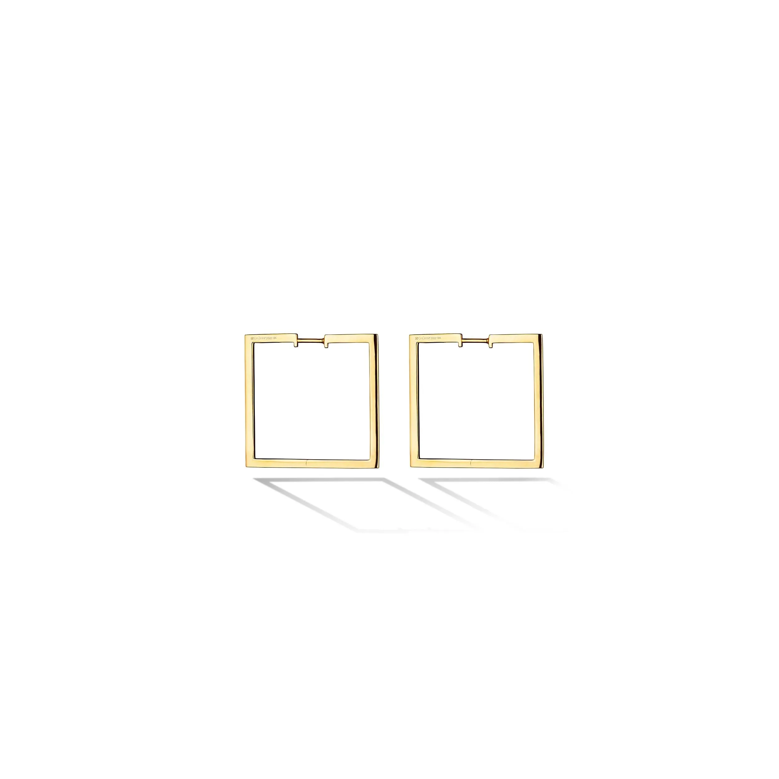 Medium Yellow Gold Foundation Hoop Earrings