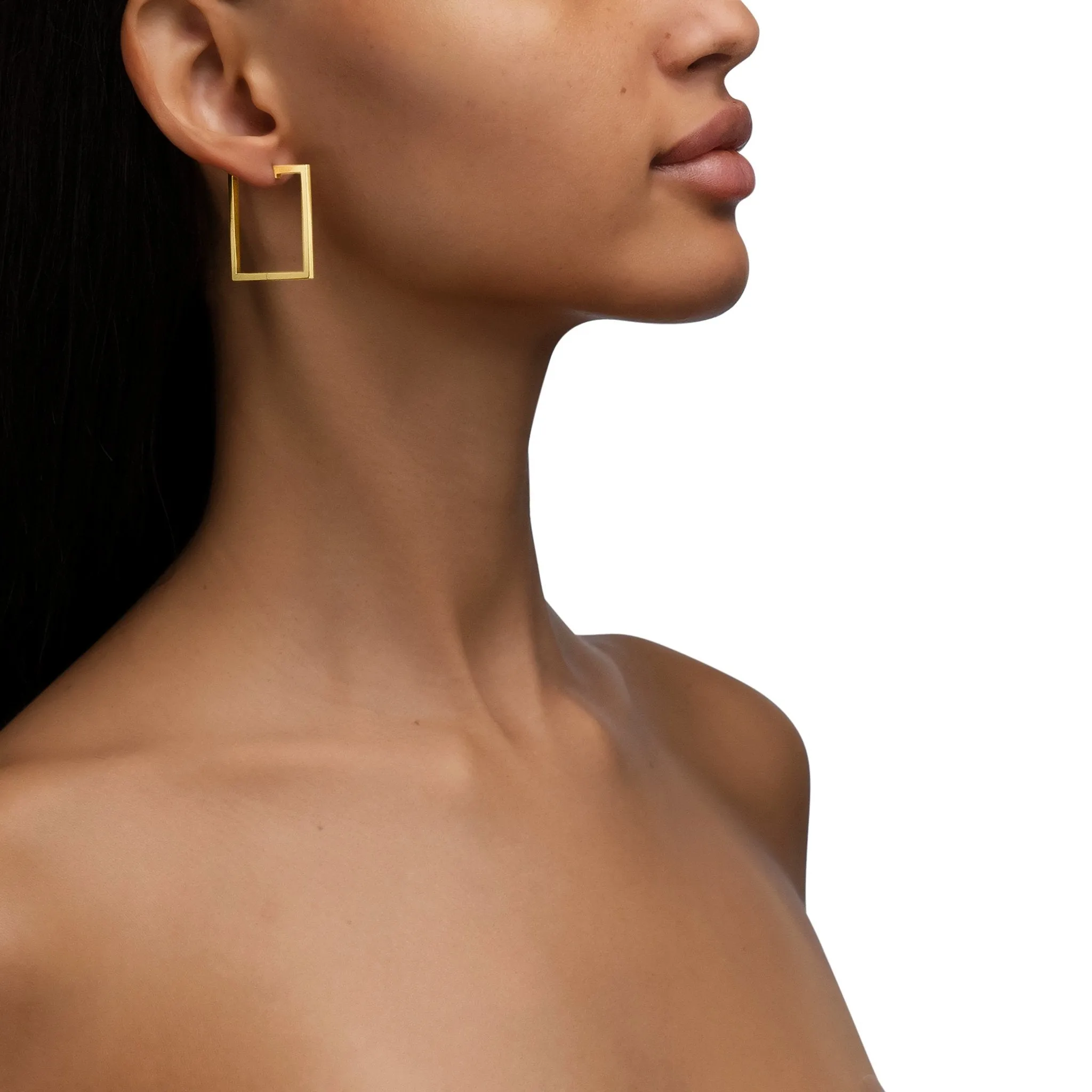 Medium Yellow Gold Foundation Hoop Earrings