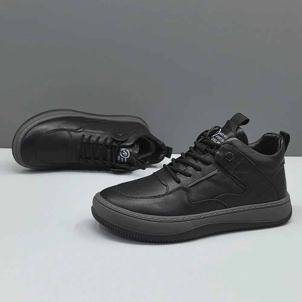 Men Minimalism Quilted Leather Casual Shoes