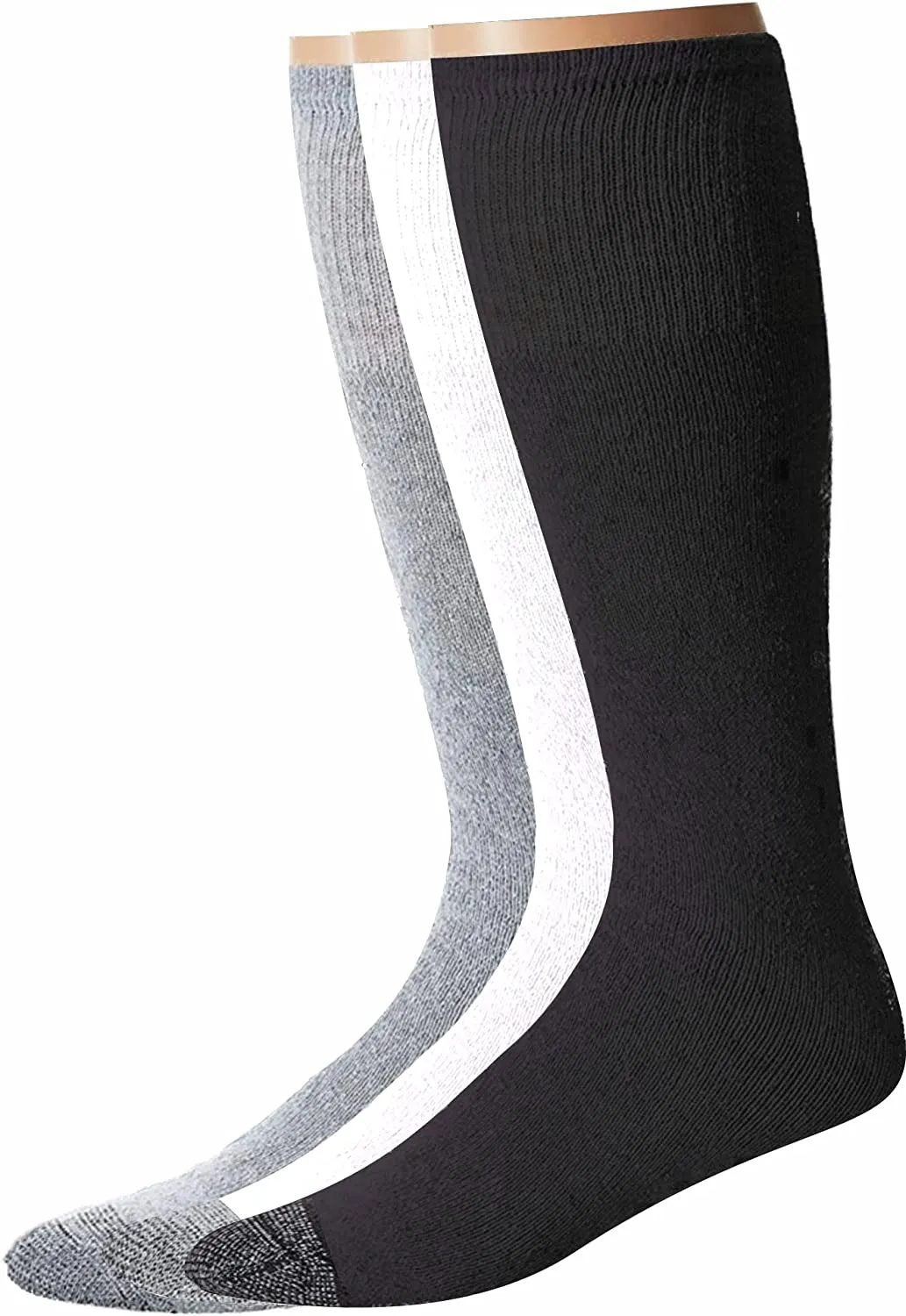 Men's 6 pairs Pack Athletic Tube Socks Running Sports OVER THE CALF Full Cushioned Premium Soft Cotton Big and Tall