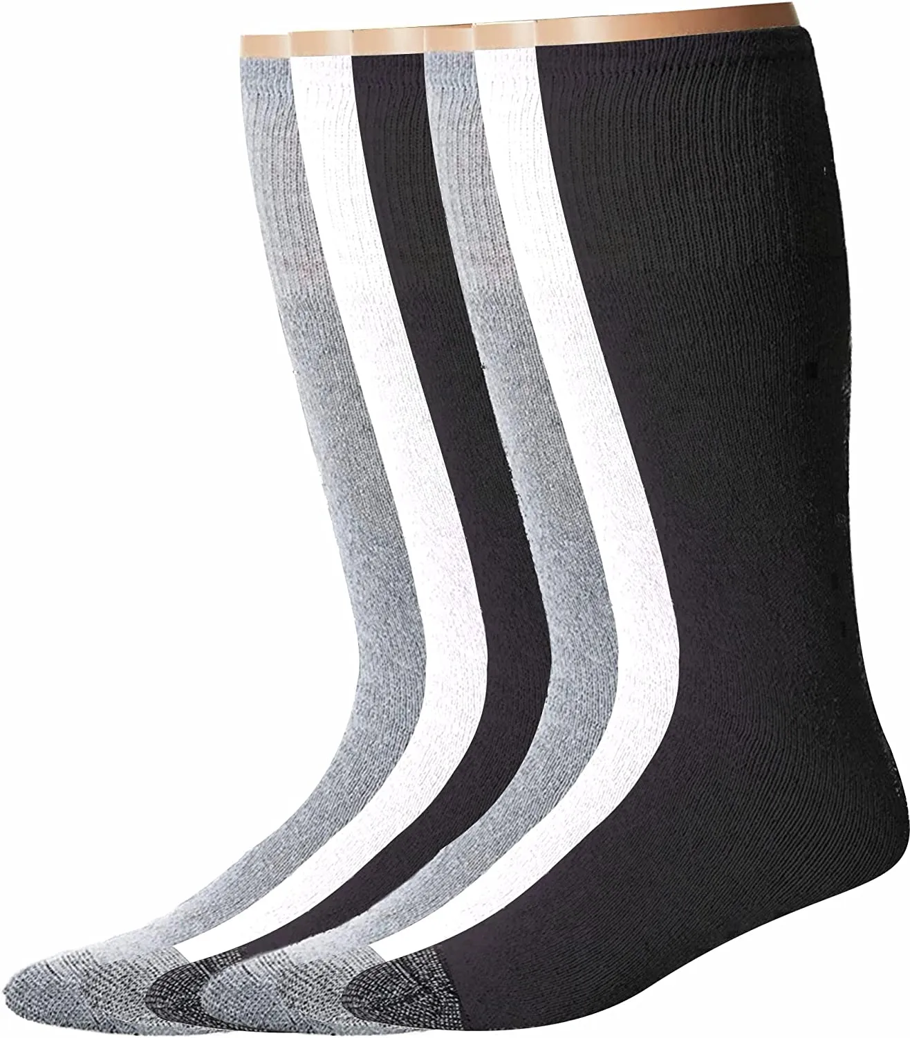 Men's 6 pairs Pack Athletic Tube Socks Running Sports OVER THE CALF Full Cushioned Premium Soft Cotton Big and Tall